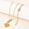 Adjustable 304 Stainless Steel Infinity Heart Pendant Lariat Necklaces NJEW-H093-04G-2