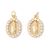Rack Plating Brass Micro Pave Clear Cubic Zirconia Pendants ZIRC-I057-23G-1