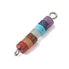 7 Chakra Mixed Gemstone Disc Beaded Connector Charms PALLOY-JF02744-01-4
