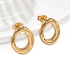 304 Stainless Steel Chunky Oval Studs Earrings for Women EJEW-K306-28G-3
