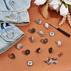 Unicraftale 48 Sets 6 Style Brass Button Pins for Jeans BUTT-UN0001-11-5