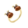 Christmas Brass Enamel Cuff Rings for Women RJEW-L336-04G-01-4