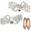 2Pcs Bowknot Alloy Rhinestone Shoe Decorations FIND-CP0002-28B-1