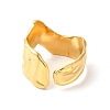 Ion Plating(IP) 304 Stainless Steel Wave Open Cuff Ring for Women LS-RJEW-E063-17G-3