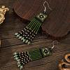Handmade Bohemian Glass Seed Bead Beaded Chandelier Earrings DO8227-3