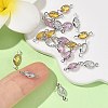 SHEGRACE Brass Pave Cubic Zirconia Oval Connector Charms XGRQ2O871-439P-5