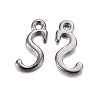 Gunmetal Plated Alloy Letter Pendants PALLOY-J718-01B-S-1