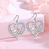 Heart with Dolphin Alloy Rhinestone Pendant Necklaces & Dangle Earrings Sets for Women FS-WGEAD9B-01-3