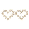Heart Rack Plating Brass with Clear Cubic Zirconia Stud Earrings for Women EJEW-G409-04G-2