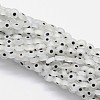 Handmade Evil Eye Lampwork Flat Round Bead Strands LAMP-L058-8mm-07-1