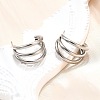 Non-Tarnish 304 Stainless Steel C-shape Stud Earrings EJEW-G298-13A-P-1