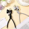 2Pcs 2 Colors Imitation Leather Keychain KEYC-CL0001-03B-3