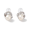 Natural Pearl Stud Earrings for Women EJEW-C083-07A-P-1