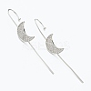 Brass Micro Pave Clear Cubic Zirconia Ear Wrap Crawler Hook Earrings EJEW-J101-16P-1
