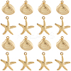 64Pcs 2 Styles 316 Surgical Stainless Steel Pendants STAS-SC0010-20-1