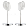 2 Sets 2 Styles Left & Right Silicone Ear Shaped Earring Display Stands with Iron Bar EDIS-SC0001-14-1