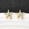 Starfish Brass Micro Pave Cubic Zirconia Stud Earrings EJEW-Z153-02G-3