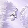 Heart Angel Glass Pearl & ABS Plastic Imitation Pearl Pendant Decorations HJEW-JM03565-02-1