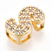 Brass Micro Pave Cubic Zirconia Charms KK-N254-217G-S-2