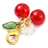 8Pcs 8 Colors Cherry Glass Pendant Decorations HJEW-JM02716-5