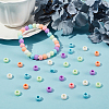 240g 6 Colors Acrylic Large Hole Beads Candy Color Flat Round/Disc SACR-CA0001-09-5