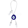 Teardrop with Evil Eye Glass Pendant Decorations HJEW-AB00018-1