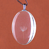 Flat Oval Alloy Glass Pendants GLAA-Q050-20x30-01P-2