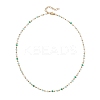 Handmade Faceted Rondelle Glass Beaded Link Chain Necklaces NJEW-JN05744-01-4