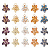 20Pcs 10 Colors Glass Pendant PALLOY-TAC0109-3