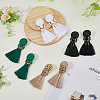 4 Pairs 4 Colors Polyester Tassel Dangle Stud Earrings EJEW-FI0002-41-5