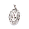 Religion Theme Brass Micro Pave Cubic Zirconia Pendants ZIRC-I032-71P-3