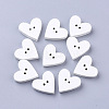 2-Hole Spray Painted Wooden Buttons X-BUTT-T007-019-1
