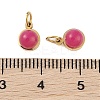 Ion Plating(IP) Natural Dyed Jade Half Round Charms with Jump Ring STAS-A097-05G-07-3