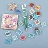 25Pcs 25 Styles Square with Word Food Grade Eco-Friendly Silicone Focal Beads SIL-SZ0002-69-5