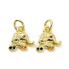 Brass Micro Pave Colorful Cubic Zirconia Charms KK-E068-VF107-2