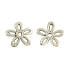5-Petal Tibetan Style Alloy Flower Bead Caps LS-TIBEB-1064-AS-LF-1