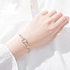 Brass Cubic Zirconia Link Chain Bracelets BJEW-EE0003-01P-3