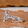 Brass Micro Pave Clear Cubic Zirconia Finger Rings FS-WG5249E-05-3