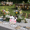 Cow Theme Wooden Baby Shower Guest Book for Birthday Party AJEW-WH0270-345-6