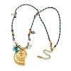 304 Stainless Steel Shell Shape Pendant Cotton Cord Necklaces NJEW-C093-05B-G-4