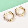Brass Cubic Zirconia Hoop Earrings EJEW-A156-05G-3