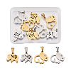 8Pcs 4 Styles 304 Stainless Steel Pendants STAS-TA0001-36-1