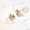 Brass Stud Earrings EJEW-C158-11B-G-3
