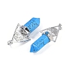 Dyed Synthetic Turquoise Faceted Pointed Bullet Big Pendants G-H076-02P-07-2