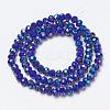 Electroplate Opaque Solid Color Glass Beads Strands EGLA-A034-P8mm-I14-2