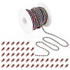 5M Ion Plating(IP) Rainbow Color 304 Stainless Steel Ball Chains STAS-SZ0002-22C-1