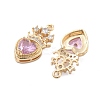 Brass Micro Pave Cubic Zirconia Pendants KK-B125-26G-2