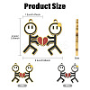 2 Pairs 2 Colors Valentine's Day 304 Stainless Steel Enamel Magnetic Pendants STAS-FS0002-08-4