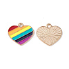 Rainbow Color Pride Alloy Enamel Pendants ENAM-K067-16-3