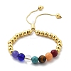 Long-Lasting Plated Brass Beads Slider Bracelets for Women BJEW-K268-02G-4